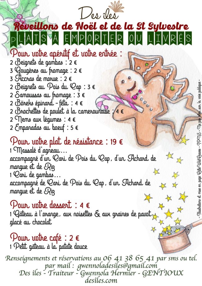 CARTE REVEILLON 2020, traiteur limousin